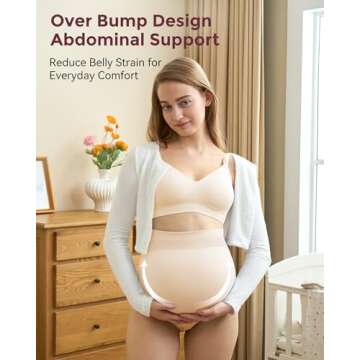 Momcozy Women's Maternity High Waist Underwear Pregnancy Soft Seamless Maternity Underwear Over Bump 3 Pack