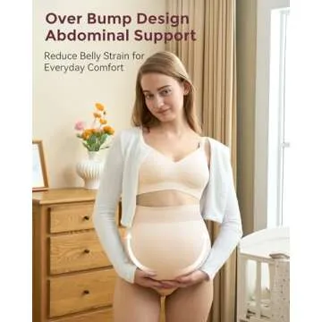 Momcozy Women's Maternity High Waist Underwear Pregnancy Soft Seamless Maternity Underwear Over Bump 3 Pack