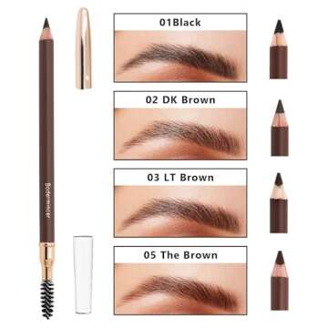 1pcs Eyebrow Pencil Longlasting Waterproof Durable Liner Eyebrow 5 Colors to Choose (3# Light Brown)