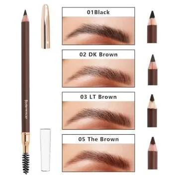 1pcs Eyebrow Pencil Longlasting Waterproof Durable Liner Eyebrow 5 Colors to Choose (3# Light Brown)