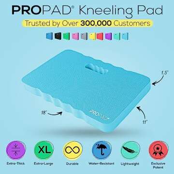 Thick Kneeling Pad, Garden Kneeler for Gardening, Bath Kneeler for Baby Bath, Kneeling Mat for Exercise & Yoga, Knee Pad for Work, Floor Foam Pad, Extra Large (XL) 18 x 11 x 1.5 Inches, Light-Blue