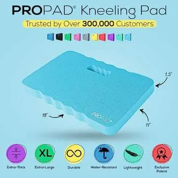 Thick Kneeling Pad, Garden Kneeler for Gardening, Bath Kneeler for Baby Bath, Kneeling Mat for Exercise & Yoga, Knee Pad for Work, Floor Foam Pad, Extra Large (XL) 18 x 11 x 1.5 Inches, Light-Blue