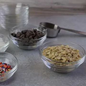 Duralex® LYS Stackable Clear Glass Mixing Bowl Set of 6, 20 cm (7 7/8 in) - Tempered Glass Bowl Set, Impact Resistant, Microwave Bowl, Serving Bowl for Salad, Soup – Made in France