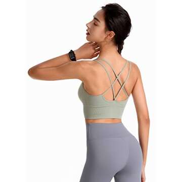 FIZILI Sports Bras for Women Activewear - Ladies Bras for Gym Yoga Running Fitness Workout Light Green