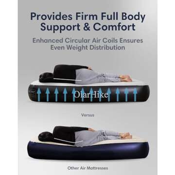 OlarHike Twin Air Mattress with Built in Pump,Inflatable Blow Up Mattresses Storage Bag for Camping,Travel&Guests,13" Airbed-High Speed Inflation Black Bed,Camping Accessories,Indoor