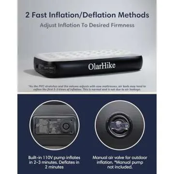 OlarHike Twin Air Mattress with Built in Pump,Inflatable Blow Up Mattresses Storage Bag for Camping,Travel&Guests,13" Airbed-High Speed Inflation Black Bed,Camping Accessories,Indoor
