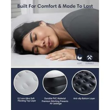 OlarHike Twin Air Mattress with Built in Pump,Inflatable Blow Up Mattresses Storage Bag for Camping,Travel&Guests,13" Airbed-High Speed Inflation Black Bed,Camping Accessories,Indoor