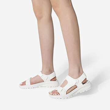 DREAM PAIRS Womens Comfortable Walking Sandal with Adjustable Hook and Loop Strap, Sports, Hiking, Summer Beach Outdoor Light Weight Water Shoes, White - 6 (Sdsa2320W)