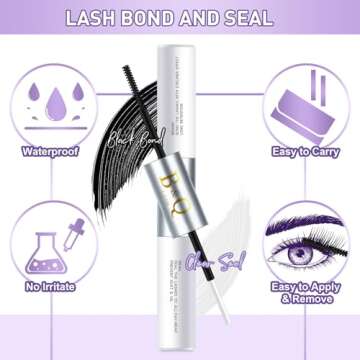 Lash ClusterS B&Q Eyelash Extension Kit Individual Lashes Clusters with Lash Cluster Glue and Remover for DIY Eyelashes Extensions (Kit,B07)