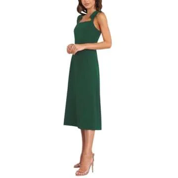 Stylish Relipop Square Neck Summer Dress with Pockets