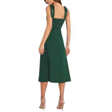 Stylish Relipop Square Neck Summer Dress with Pockets