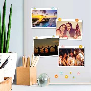 60 Pieces Decorative Pushpins Flower Thumb Tacks Decorative Florest Push Pin CorkBoard Florest Thumbtacks for Photo Wall,Featue Wall,Whiteboard,Cork Board,Map,Bulletin Board,Office or Home