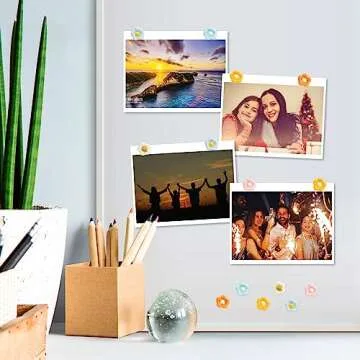 60 Pieces Decorative Pushpins Flower Thumb Tacks Decorative Florest Push Pin CorkBoard Florest Thumbtacks for Photo Wall,Featue Wall,Whiteboard,Cork Board,Map,Bulletin Board,Office or Home