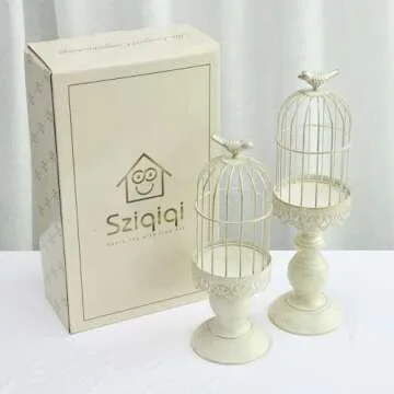 Elegant Vintage Birdcage Candle Holders for Home Decor