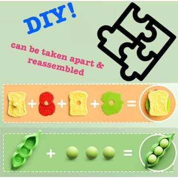 Food Erasers OHill Pack of 46 Pencil Erasers for Kids Pull Apart 3D Mini Erasers Assorted Food Cake ...