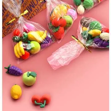 Food Erasers OHill Pack of 46 Pencil Erasers for Kids Pull Apart 3D Mini Erasers Assorted Food Cake Dessert Puzzle Erasers for Birthday Party Supplies Favors, School Classroom Rewards and Novelty Toys