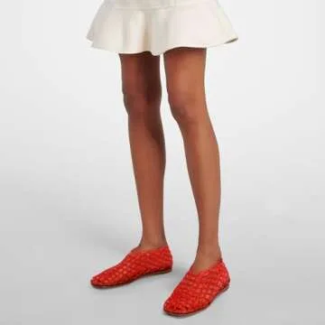 Red Jelly Mesh Ballet Flats for Women Adult Clear Hollow Jelly Sandals Beach Ballerina Jellies Shoes