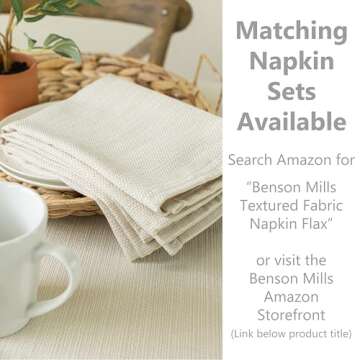 Benson Mills Cameron Textured Fabric Table Cloth, for Everyday Home Dining, Parties, Weddings & Holi...