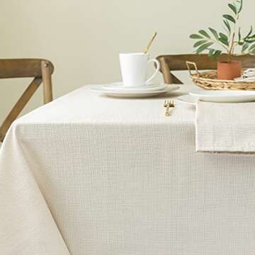 Benson Mills Textured Fabric Table Cloth for Luxurious Dining