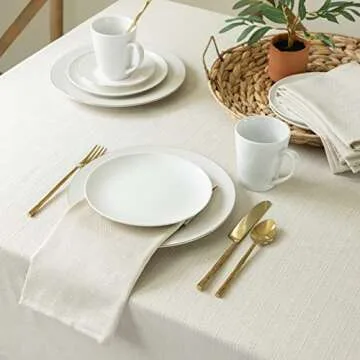 Benson Mills Textured Fabric Table Cloth for Luxurious Dining