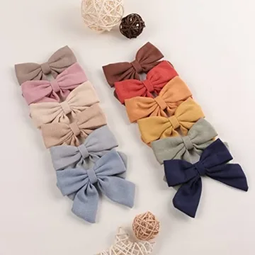 Vibrant 12 PCS Baby Girls Hair Bows Clips for Kids