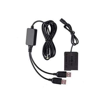 DMW-DCC8 DC Coupler (Fully Decoded) USB Power Adapter DMW-AC8 AC Adapter Camera Charger Kit for DMW-BLC12, Panasonic Lumix DMC-FZ200, DMC-FZ1000, DMC-G5, DMC-G6, DMC-G7, DMC-GX8 Cameras