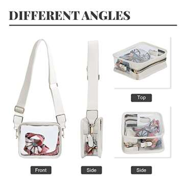 Oweisong Clear Bag for Stadium Events Women Stadium Approved Crossbody Bag Clear Purse Concert Sport Shoulder Handbag