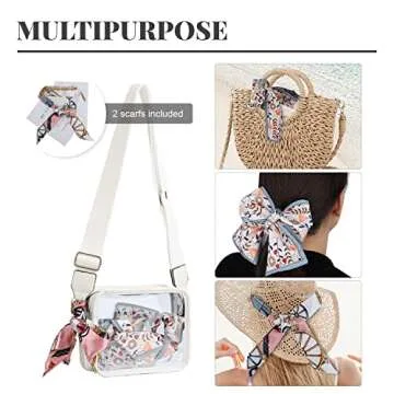 Oweisong Clear Bag for Stadium Events Women Stadium Approved Crossbody Bag Clear Purse Concert Sport Shoulder Handbag