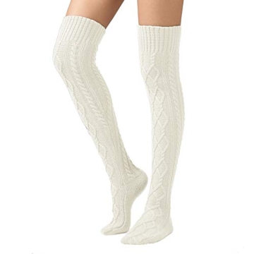 Stylish Cable Knit Thigh Highs for Winter Warmth