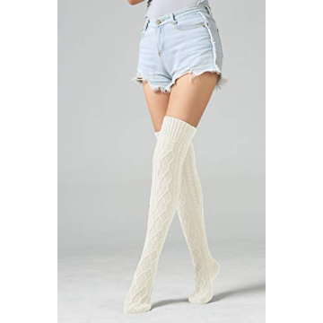 Stylish Cable Knit Thigh Highs for Winter Warmth