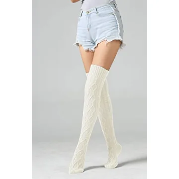 Stylish Cable Knit Thigh Highs for Winter Warmth