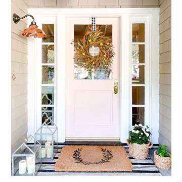 DearHouse 22 inch Fall Wreath Clearance Front Door Wreath Grain Wreath Harvest Gold Wheat Ears Circl...