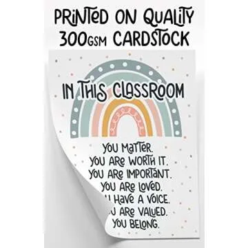 HoneyKICK Boho Rainbow Classroom Decor - 11 x 14 - Classroom Poster and Bulletin Board Decoration for Preschool, Elementary, Middle School, Daycare