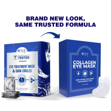 LA PURE Collagen Boosting Eye Mask Patches Under Eye Patches for Puffy Eyes Hyaluronic Acid Dark Circles Bags Lines Anti Wrinkles Anti Aging Hydrating Moisturizing Brightening Eye Gels 15ct