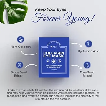 LA PURE Collagen Boosting Eye Mask Patches Under Eye Patches for Puffy Eyes Hyaluronic Acid Dark Circles Bags Lines Anti Wrinkles Anti Aging Hydrating Moisturizing Brightening Eye Gels 15ct