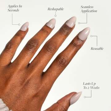 Glamnetic Press On Nails - Ballet Pink Solid Opaque Light Blush Pink Short Almond False Nails, Reusable Stick On Fake Nails with Glue | Salon Quality | 15 Sizes - 30 Nail Kit