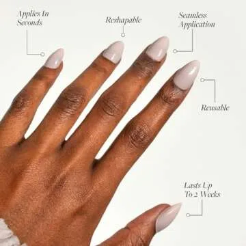 Glamnetic Press On Nails - Ballet Pink Solid Opaque Light Blush Pink Short Almond False Nails, Reusable Stick On Fake Nails with Glue | Salon Quality | 15 Sizes - 30 Nail Kit