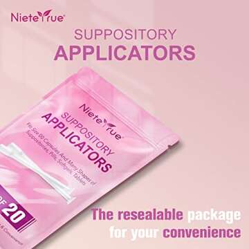 Nieteyrue (40 Packs) Disposable Vaginial Applicators Individually Wrapped Hygienic Fit to Size 00 Cap-sules and Many Shapes of Suppositories, Tablets Feminine Care Applicators from