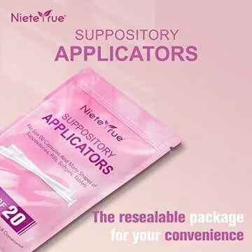 Nieteyrue (40 Packs) Disposable Vaginial Applicators Individually Wrapped Hygienic Fit to Size 00 Cap-sules and Many Shapes of Suppositories, Tablets Feminine Care Applicators from