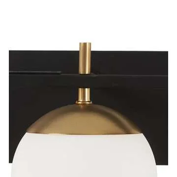 GEORGE KOVACS P1353-618 Alluria Vanity Bath Light, 3-Light, 225 Total Watts, 8.5-in H x 24-in W, Weathered Black with Autumn Gold