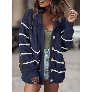 Stylish Dokotoo Plus Size Cable Knit Cardigan for Women