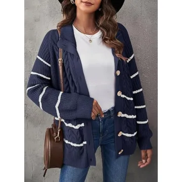 Stylish Dokotoo Plus Size Cable Knit Cardigan for Women