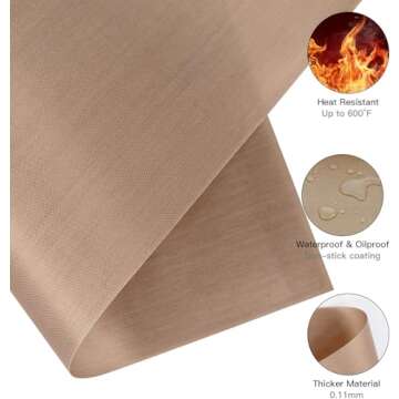 3 Pack PTFE Teflon Sheets 16" x 12" Non Stick Heat Transfer Paper