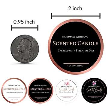 Mobiusea Creation Rose Gold Candle Labels | 300pcs Premium Design