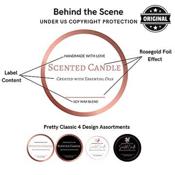 Mobiusea Creation Rose Gold Candle Labels | 300pcs Premium Design