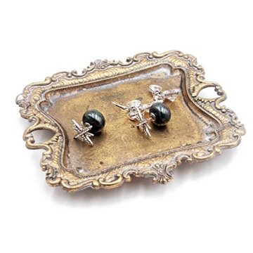 Funly mee Vintage Gold Jewelry Tray for Rings and Earrings