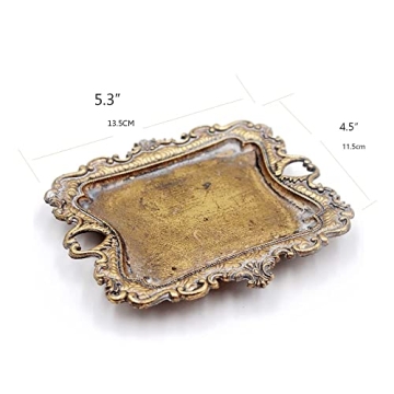Funly mee Vintage Gold Jewelry Tray for Rings and Earrings