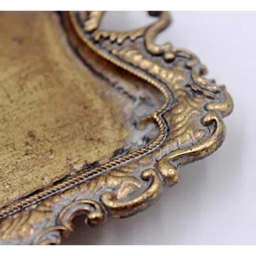 Funly mee Vintage Gold Jewelry Tray for Rings and Earrings