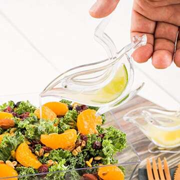 Restaurantware 2 Ounce Manual Lemon Squeezer 1 Handheld Lime Wedge Juicer - With Handle No Seeds Clear Plastic Citrus Squeezer Portable Bird Shape For Lemon Or Lime Wedge