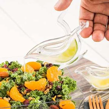 Restaurantware 2 Ounce Manual Lemon Squeezer 1 Handheld Lime Wedge Juicer - With Handle No Seeds Clear Plastic Citrus Squeezer Portable Bird Shape For Lemon Or Lime Wedge